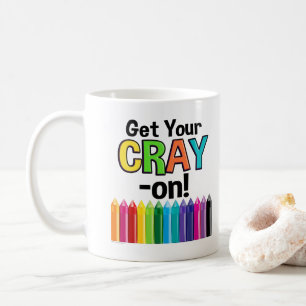 Caneca De Café Obtenha seu Cray no professor de arte louco do
