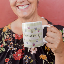 Caneca De Café Obter o nome personalizado de cupcakes coloridos d