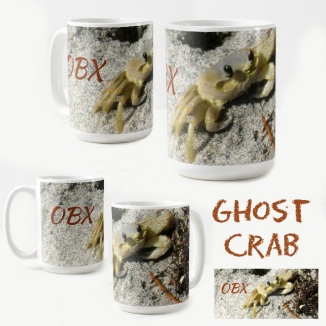 Caneca De Café OBX Ghost Crab North Carolina Fotográfica (Criador carregado)