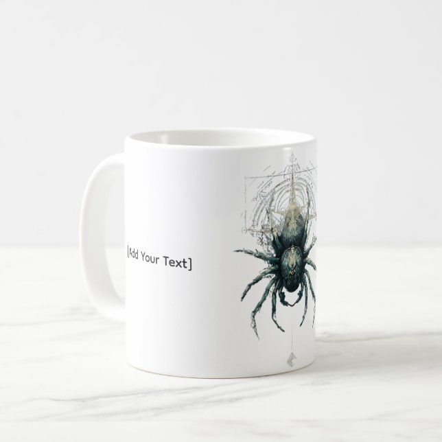 Caneca De Café Occult Spider Mystic Geometry Dark (Frente Esquerda)