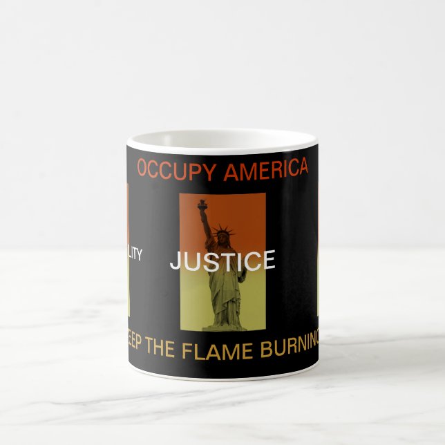 CANECA DE CAFÉ OCCUPY AMÉRICA MANTENHA A CHAMA QUEIMANDO! (Centro)
