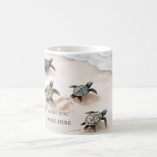 Caneca De Café Ocean Beach Coast Sea Turtles (Centro)