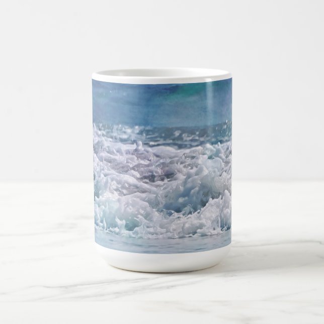 Caneca De Café Ocean Waves Beach Mug Cup (Centro)
