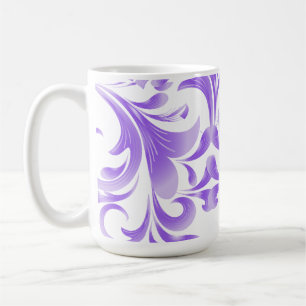 Caneca De Café Oceanic Bloom: Harmonia de Ondas Roxas / Arte Na m