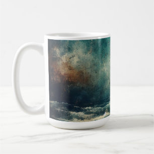 Caneca De Café Oceano Azul Tempestuoso Fotografia Antiga