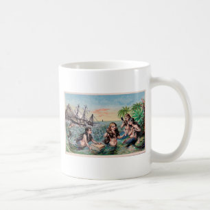 Caneca De Café Oceano Náutico Mágico Sereia