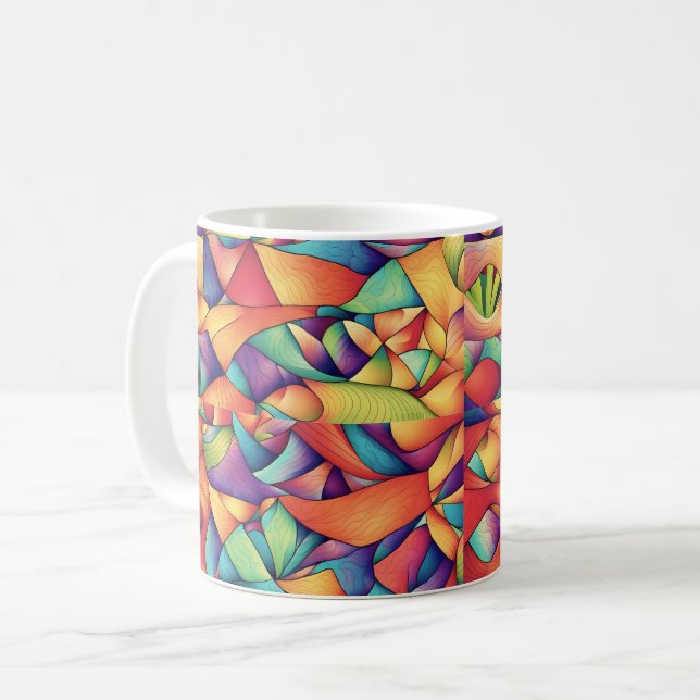 Caneca De Café Oceano Psicodélico (Frente Esquerda)