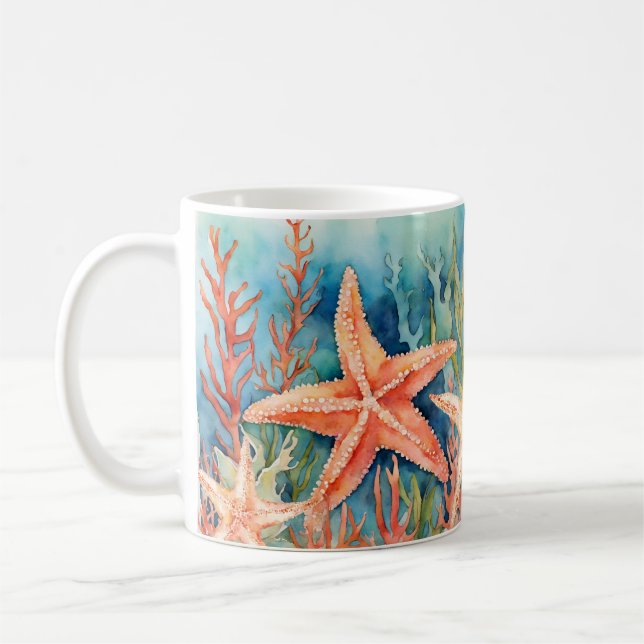 Caneca De Café Oceano Sealife Starfish Seasheles (Esquerda)
