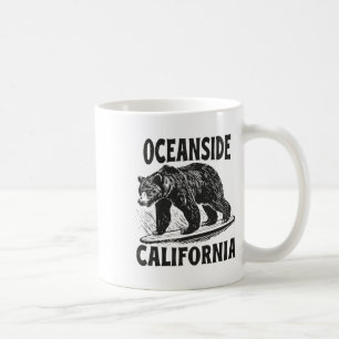 Caneca De Café Oceanside Califórnia Ca Retro Surfista Praia Surf