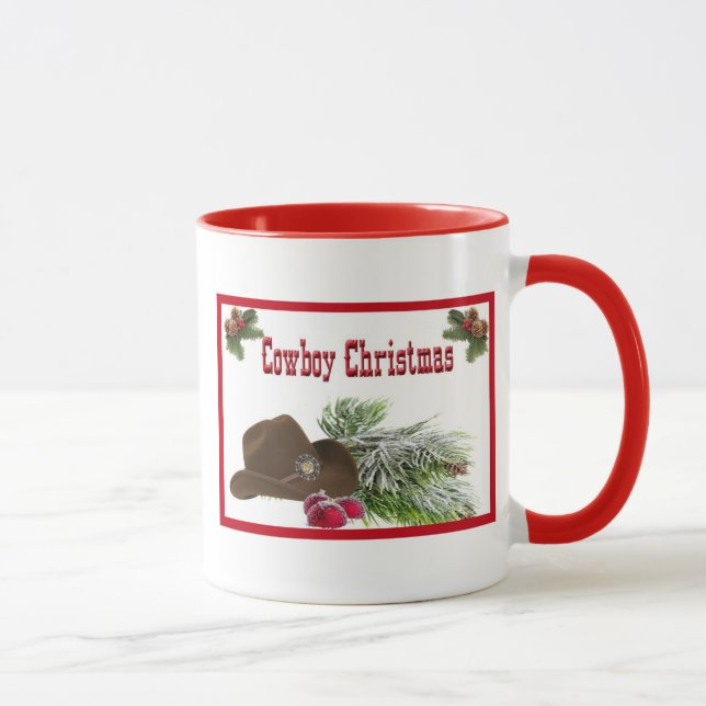 Caneca de café ocidental do Natal do vaqueiro (Direita)