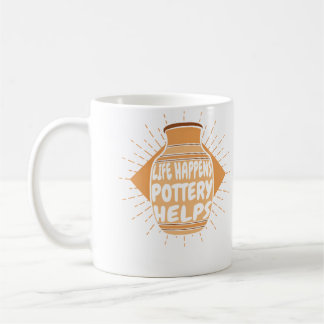 Caneca De Café Ocorre a Vida Cerâmica Ajuda Hobby Cerâmica Roda P