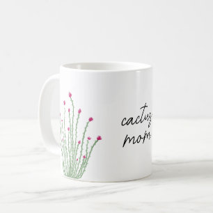 Caneca De Café Ocotillo Cactus (Flor Rosa) Mãe Aquarela
