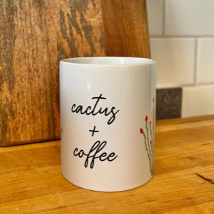 Caneca De Café Ocotillo de Flor Rosa Mais Coffee Aquarela