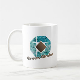 Caneca De Café Octagon abstrato com Brown Square e Ci Oposta