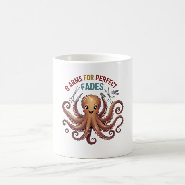 Caneca De Café Octopus Barber Mug - 8 Braços para Fades Perfeitas (Centro)