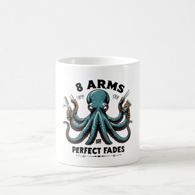Caneca De Café Octopus Barber Mug - 8 Braços para Fades Perfeitas (Centro)