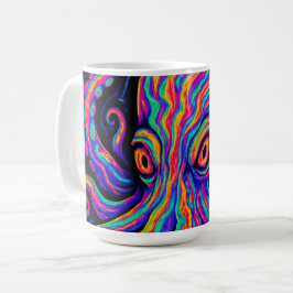 Caneca De Café Octopus Colorido Trippy