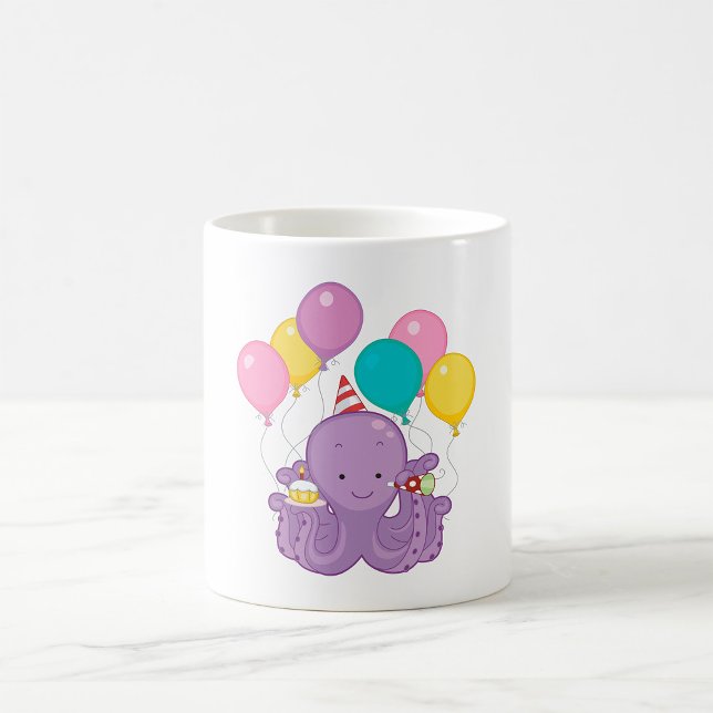 Caneca De Café Octopus de aniversário (Criador carregado)