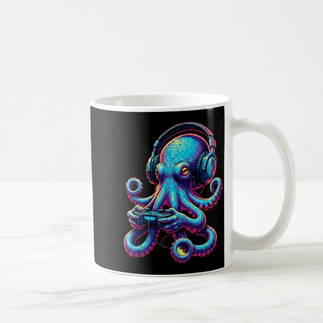 Caneca De Café Octopus Gaming Animal Video Games Funny Octopus  (Direita)
