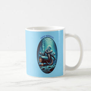 Caneca De Café Octopus gigante com armas em volta de um URM subma