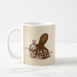 Caneca De Café Octopus Holding Glass Flask Science Química<br><div class="desc">Desenhado no estilo de ilustração naturalista da época vitoriana,  esse polvo cientista segura um frasco de vidro de seu laboratório. Arte original criada em 2020,  esse design só está disponível em Mozartini e é um excelente de destaque para laboratórios,  escritórios ou casas e salas com estilo steampunk.</div>