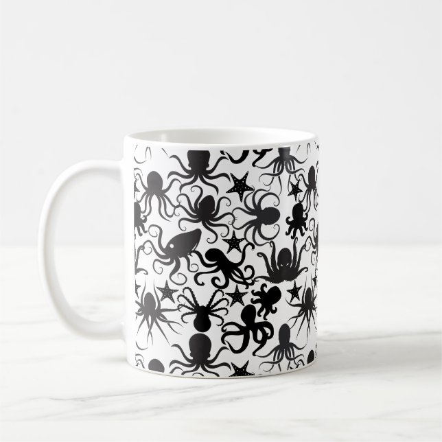 Caneca De Café Octopus Pattern.w Sem BG (Esquerda)