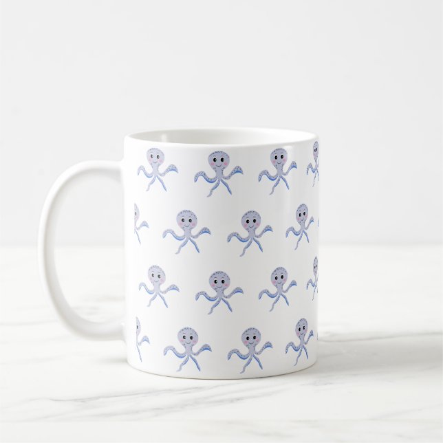 Caneca De Café Octopus sob o padrão das crianças do mar (Esquerda)