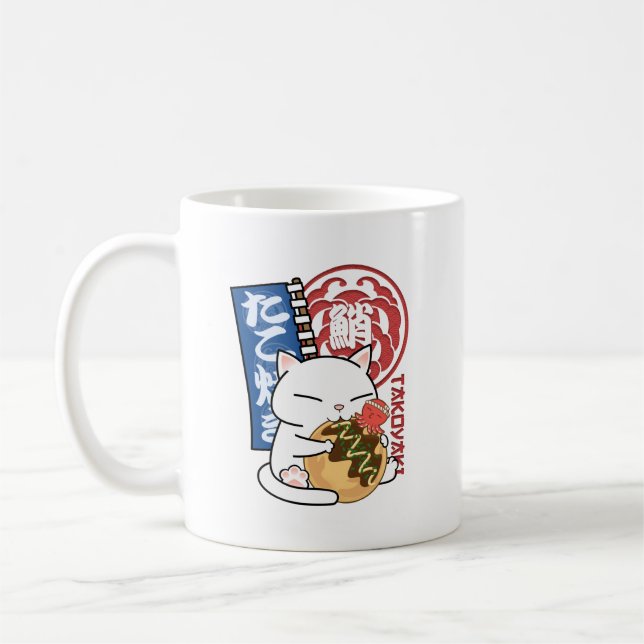 Caneca De Café Octopus Takoyaki Cat (Esquerda)