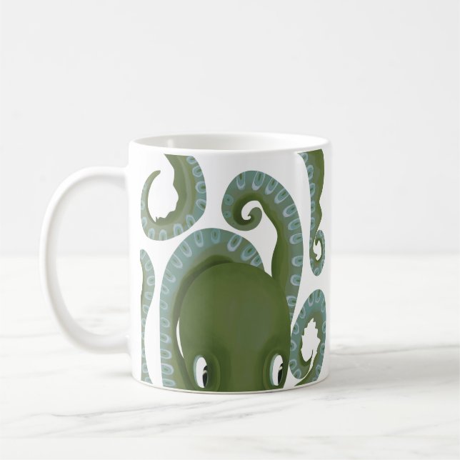 Caneca De Café Octopus Verde de Peek-A-Boo (Esquerda)