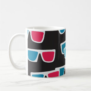 Caneca De Café Óculos 3D de cinema: padrão sem costura