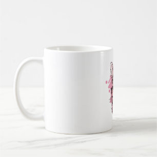 Caneca De Café Óculos Cor-de-rosa com rosto bonito Páscoa-leopard