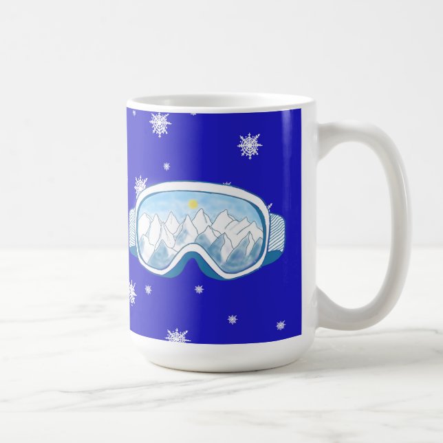 Caneca De Café Óculos de Esqui Dança de Floco de Neve  (Direita)