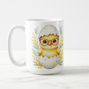 Caneca De Café Óculos de Fila de Páscoa Fofa Mimosa em Flor