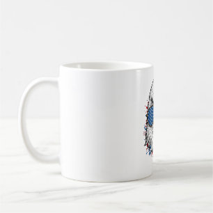 Caneca De Café Óculos de Sol Águia Patriótica Camisa Vector Vinta