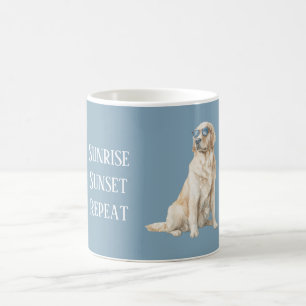 Caneca De Café Óculos de Sol Azuis Cachorro Legal