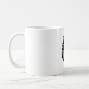 Caneca De Café Óculos de Sol Cachorro Reflexo do Pôr do Sol na Mo