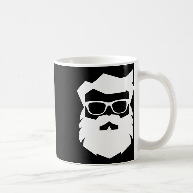 Caneca De Café Óculos de sol com rosto do Papai Noel com barba Na (Direita)