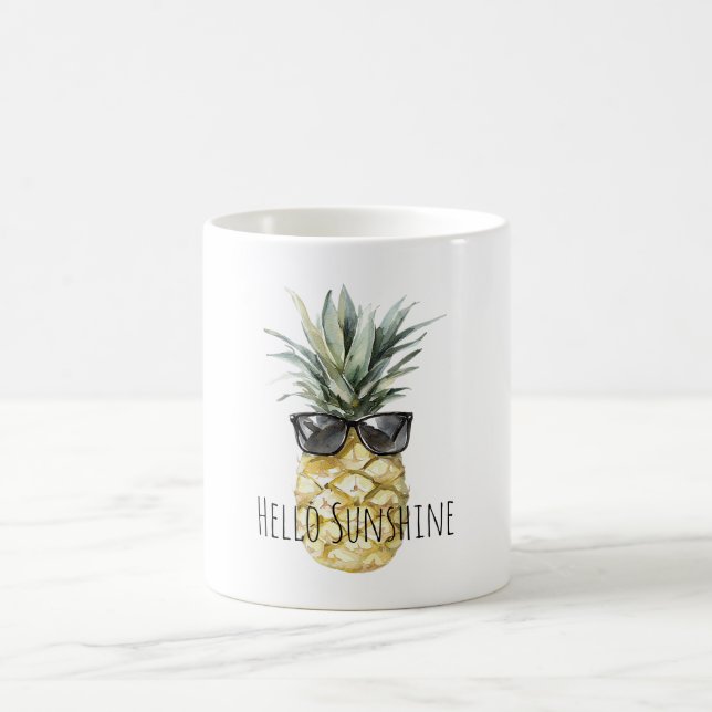 Caneca De Café Óculos de Sol de Abacaxi Tropicais Luz do Sol (Centro)