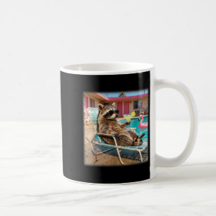 Caneca De Café Óculos de sol de margarita de verão de guaxinim le