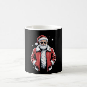 Caneca De Café Óculos de sol de Natal Santa Jaqueta de couro Bomb