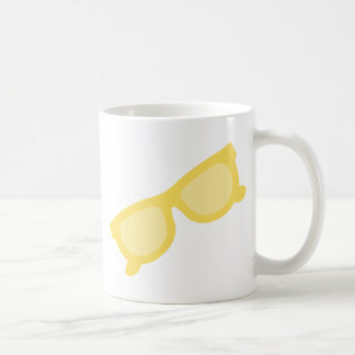 Caneca De Café Óculos de sol de verão óculos de hipster amarelo