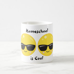 Caneca De Café Óculos de Sol Emoji Sorridente Homeschool é Legal