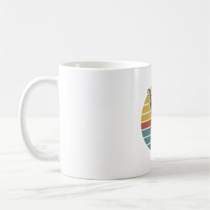 Caneca De Café Óculos de Sol Girafa Vintage Vetor Pôr do Sol Retr