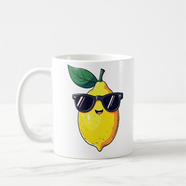 Caneca De Café Óculos de Sol Limão Divertidos (Esquerda)