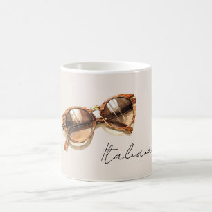 Caneca De Café Óculos de Sol Marrons Italianos (Italiana)