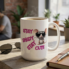 Caneca De Café Óculos de Sol Mouse Fique Sombrio, Fique Fofo