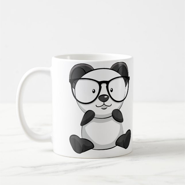 Caneca De Café Óculos de Sol Panda Tema Amante de Panda (Esquerda)