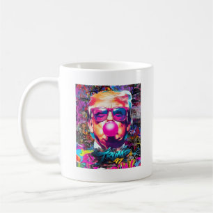 Caneca De Café Óculos De Sol Rosa Rosa Com Goma De Bolha Com Graf