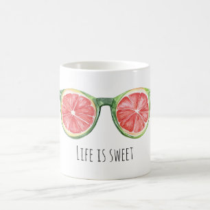 Caneca De Café Óculos de Sol Verde Fruta Melão