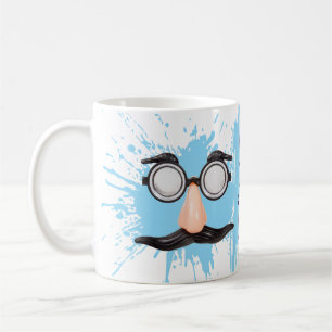 Caneca De Café Óculos Engraçados de Groucho Disfarce de Rosto Azu